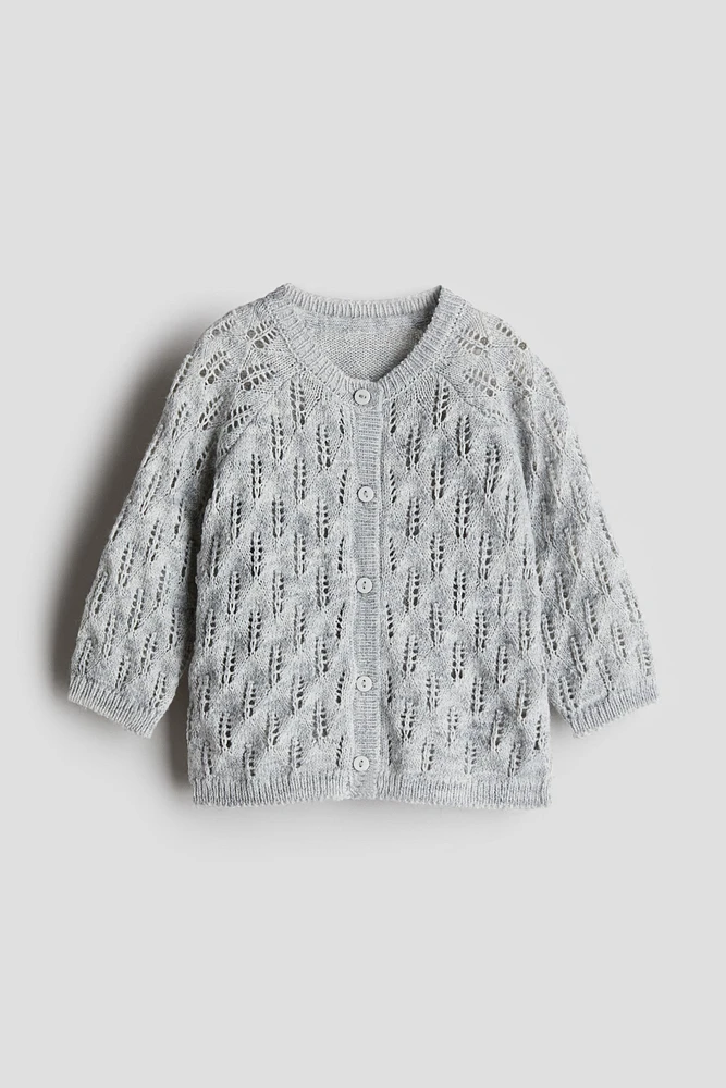 Pointelle-Knit Cardigan