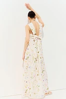 MAMA Long Dress with Bow at Back