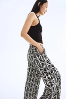 Pantalon large en lin mélangé