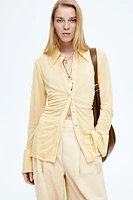Ruched Mesh Shirt