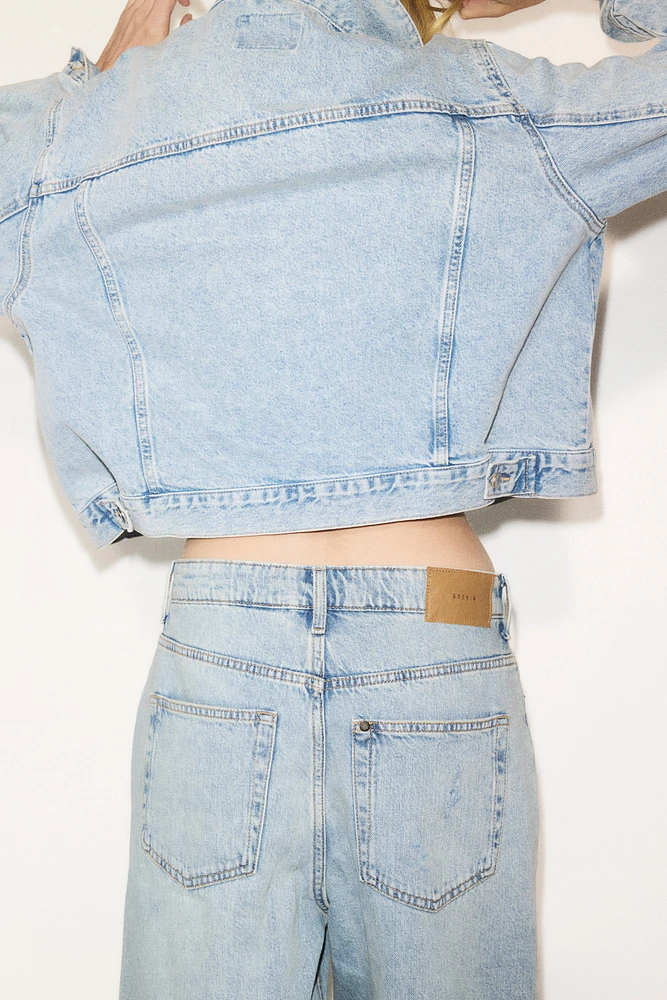 Short en denim haut du genou