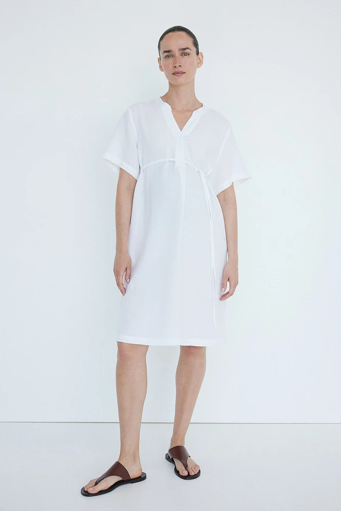 MAMA Linen-blend Tunic Dress