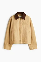 Jacket with Corduroy Collar