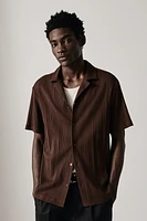 Regular Fit Ribbed Resort Shirt