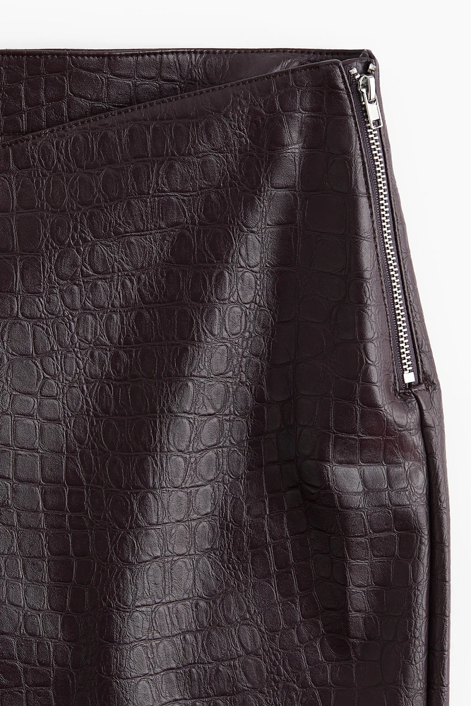Pantalon droit en tissu enduit