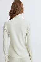 Rib-Knit Half-Zip Top