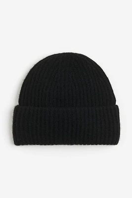 Rib-Knit Cashmere Beanie