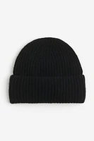 Rib-Knit Cashmere Beanie