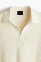 Regular-Fit Cable-Knit Polo Shirt