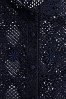 Hole-patterned cardigan