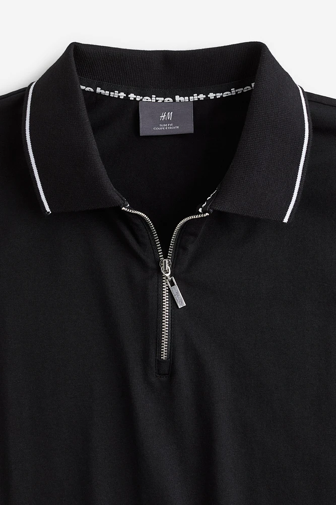 Slim Fit Half-zip Polo Shirt