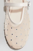 Embellished Mesh Ballet Flats