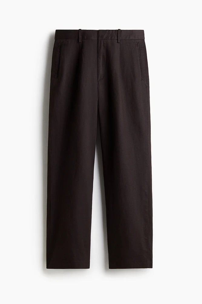 Pantalon décontracté en lin mélangé