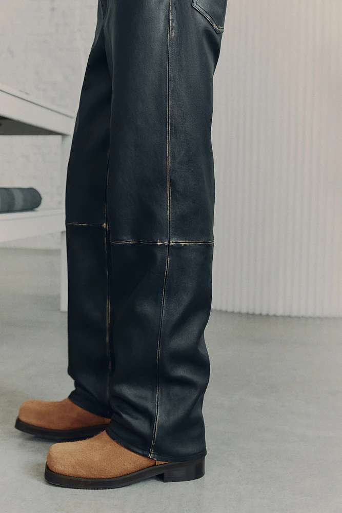 5-pocket leather trousers