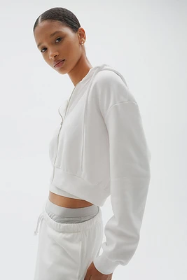 Veste courte avec capuchon et glissière
