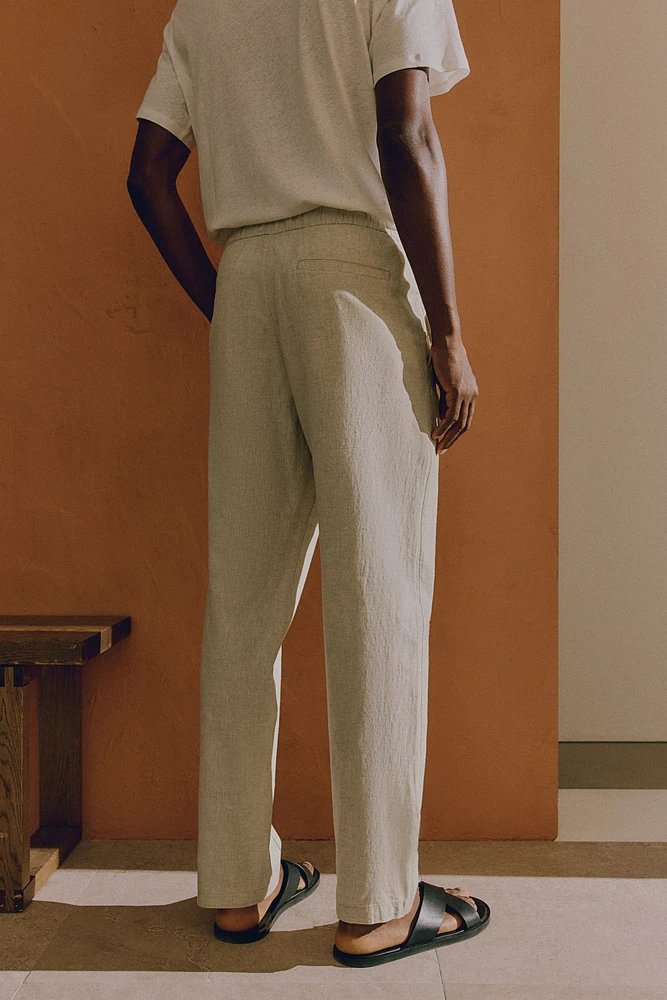 Regular Fit Linen-blend Pants