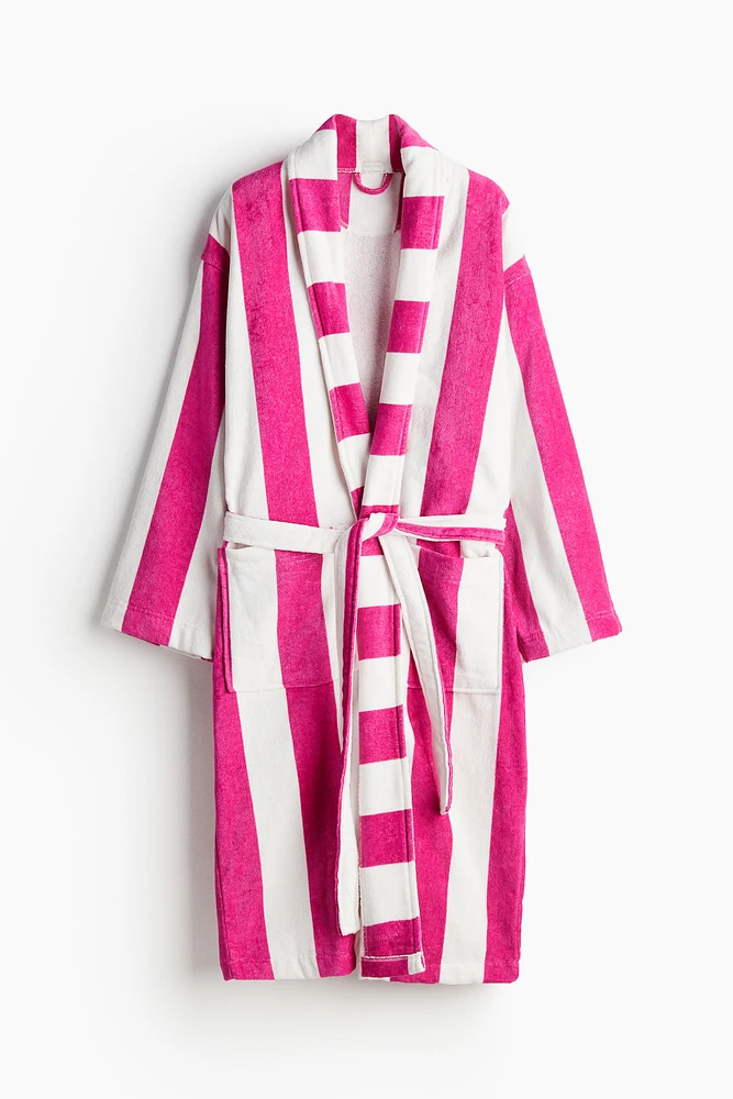 Striped Cotton Terry Bathrobe