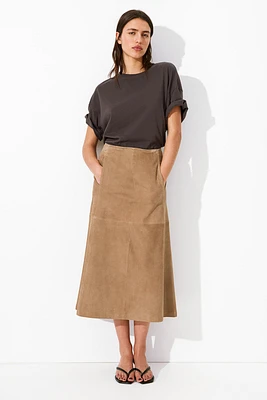 A-Line Suede Skirt