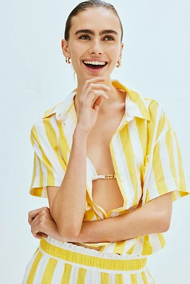 Linen-Blend Shirt
