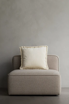 Housse de coussin frangée en velours