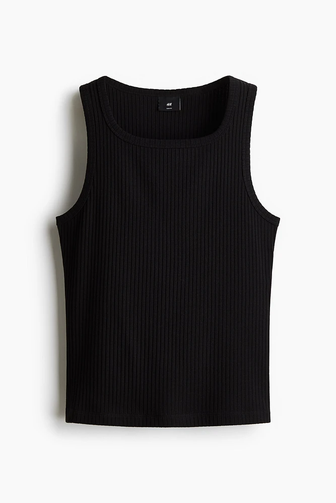 Slim-Fit Ribbed Tank Top