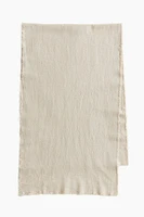 Linen-Blend Table Runner with Fringe