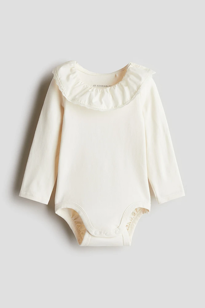 Cotton Bodysuit with Collar