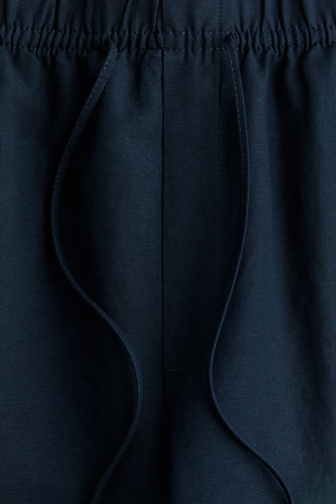 Pantalon en lin mélangé avec cordon de serrage