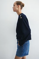 Button-Detail Sweatshirt