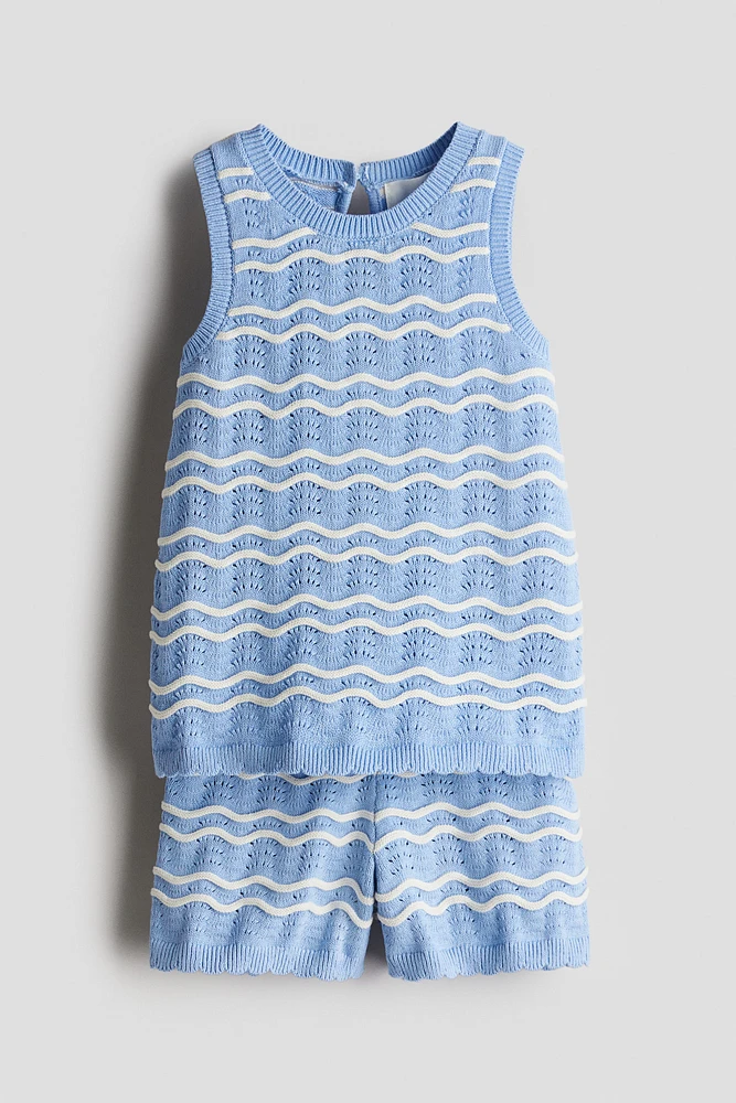 2-Piece Pointelle-Knit Set