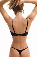 Padded Soft-Cup Microfiber and Lace Bra