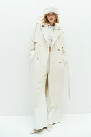 Brushed-Finish Twill Trench Coat