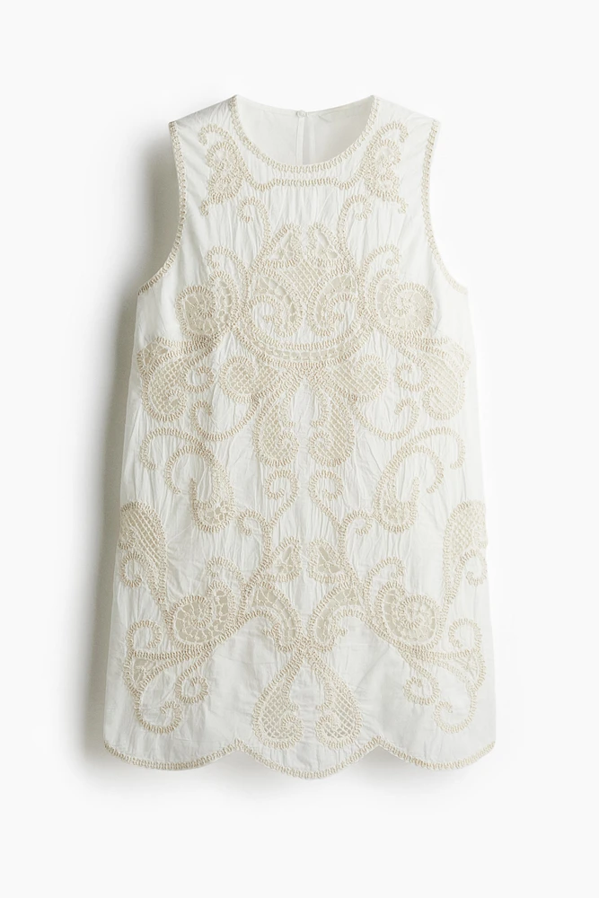 Eyelet-Embroidered Shift Dress