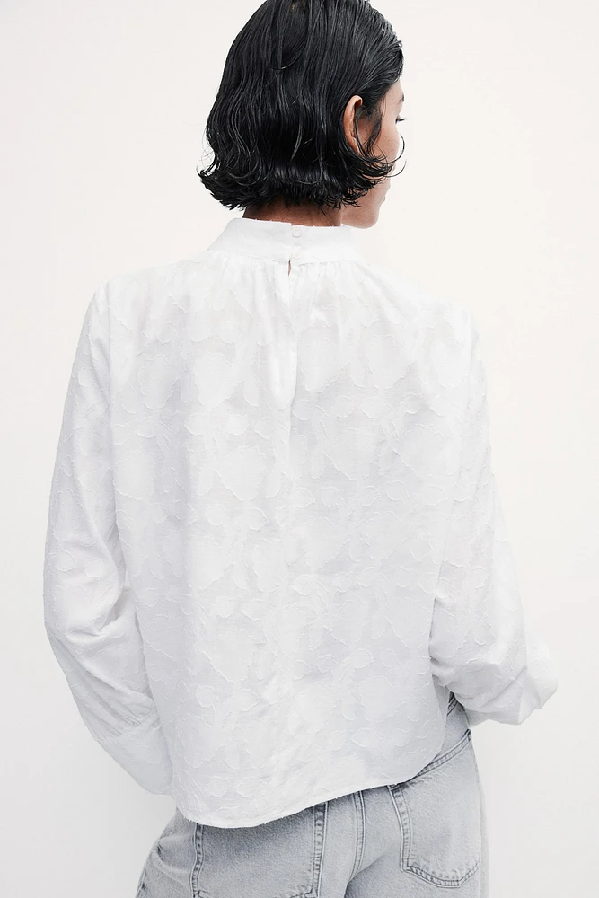 Jacquard-Weave Blouse