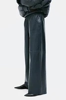 Wide-leg Leather Pants