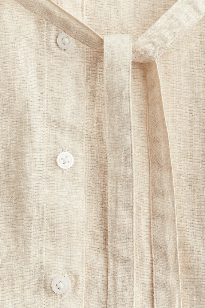 Linen-blend Shirt Dress