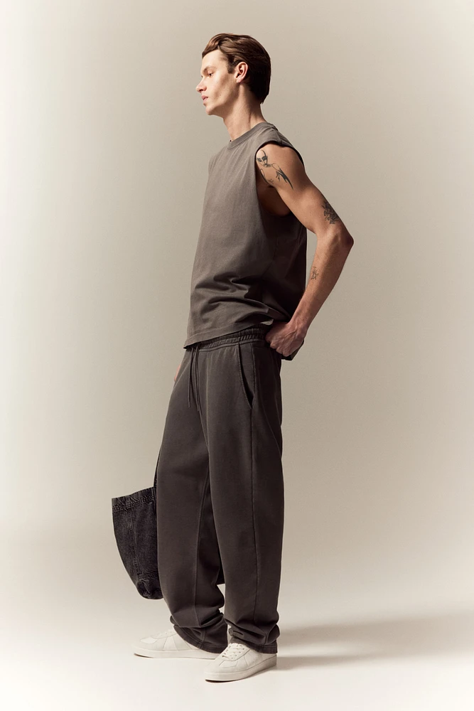 Pantalon de survêtement délavé coupe décontractée