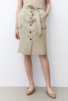 Tie-belt Cargo Skirt