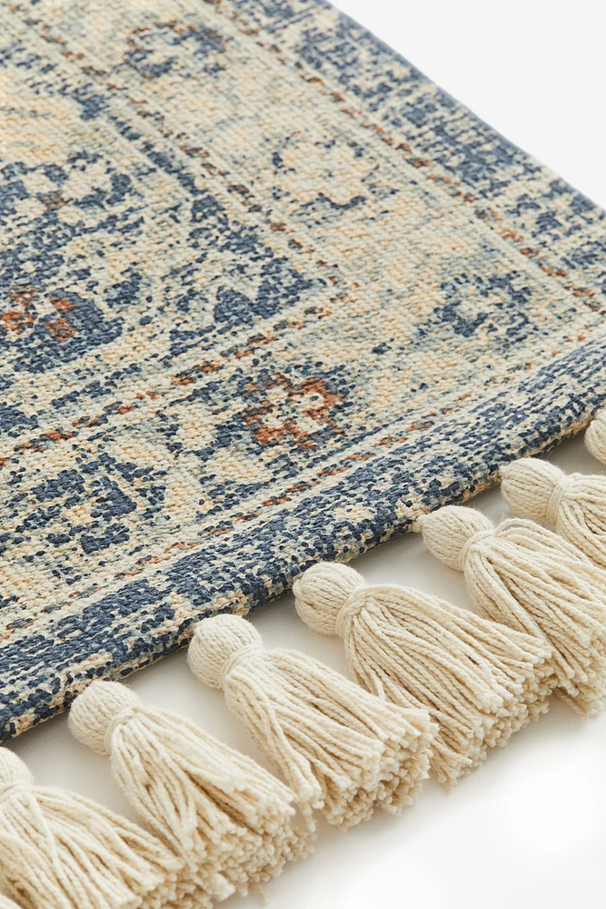 Patterned Rug with Fringe