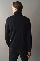Slim Fit Merino Wool Cardigan with Zipper