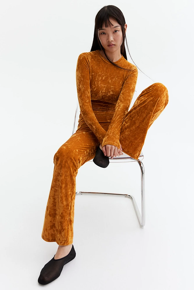 Legging évasé en velours frappé