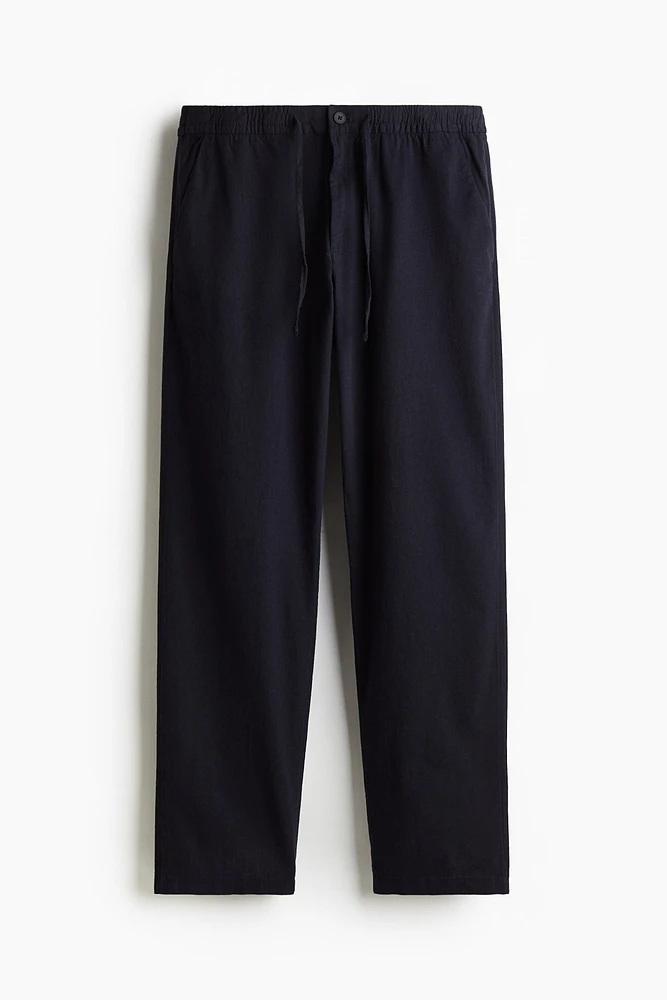 Pantalon coupe classique en lin mélangé