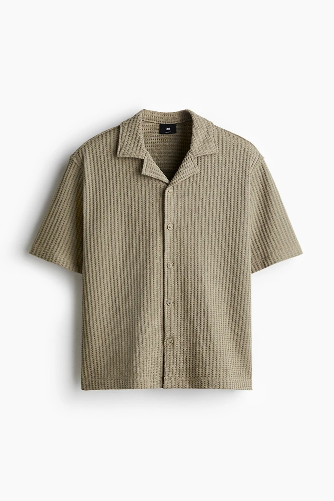 Loose-Fit Waffled Resort Shirt
