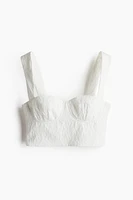 Jacquard-Weave Crop Top