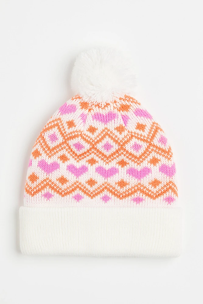 Rib-knit Pompom Hat