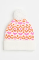 Rib-knit Pompom Hat