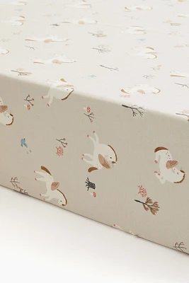 Patterned Cotton Fitted Sheet
