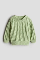 Cable-Knit Cotton Sweater