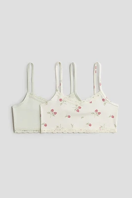 Lot de 2 hauts à bretelles fines avec dentelle