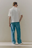 Chemise gaufrée coupe ample à col cubain